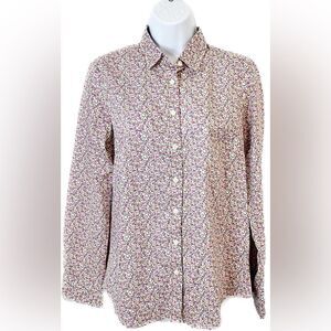 J Crew The‎ Perfect Shirt Multi Abstract Dots Printed Button Up Shirt Sz S